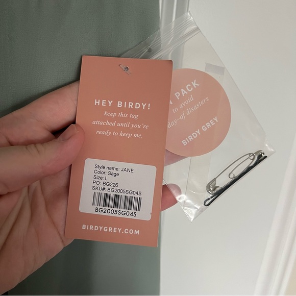 NWT Birdy Grey bridesmaid dress Jane size large sage green - Picture 2 of 4